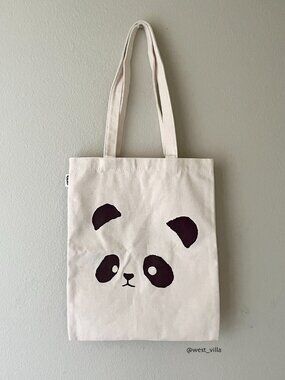 Double-Sided Panda Canvas Tote Bag by Kee Wah Bakery